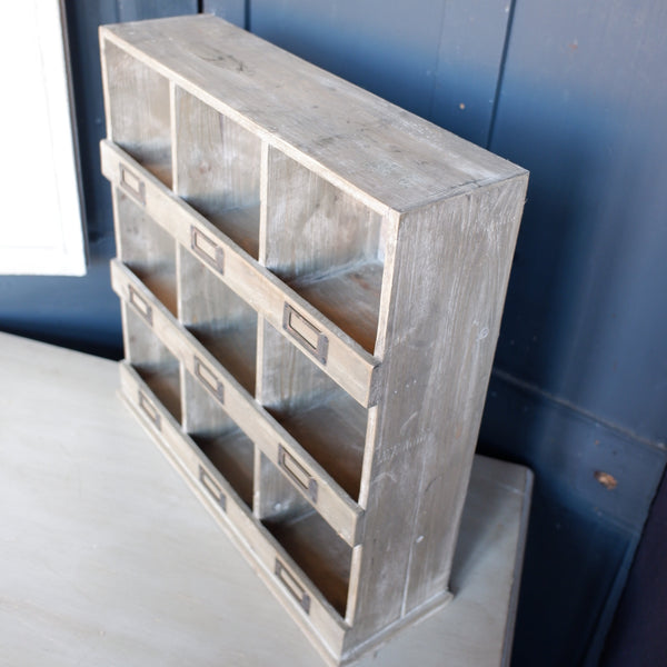 New Vintage Retro Style 9 Pigeon Hole Industrial Wall Wood Craft Cabinet