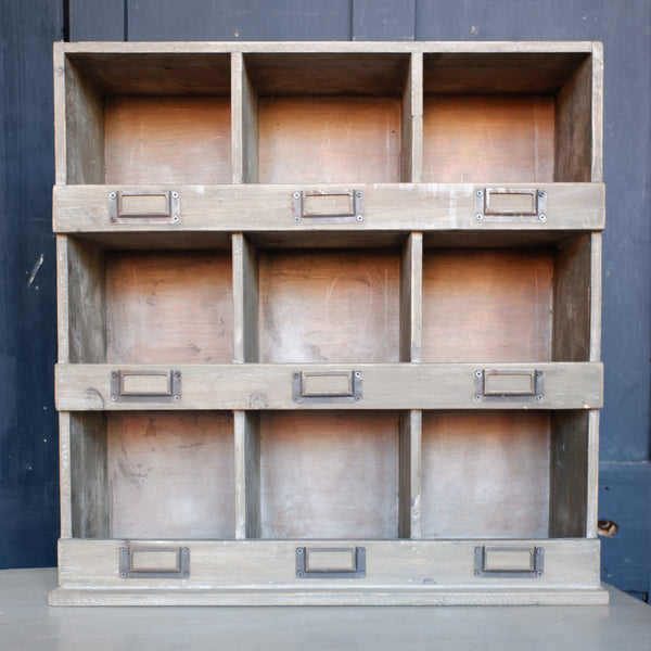 New Vintage Retro Style 9 Pigeon Hole Industrial Wall Wood Craft Cabinet