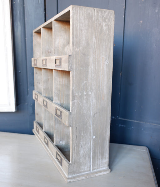 New Vintage Retro Style 9 Pigeon Hole Industrial Wall Wood Craft Cabinet