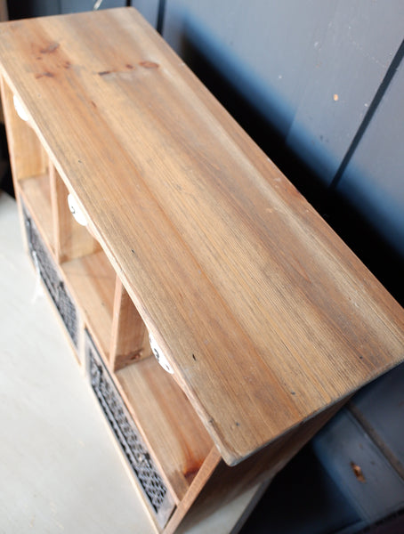 Vintage Retro Style 3 Pigeon Hole Industrial Wood Cabinet with Drawers