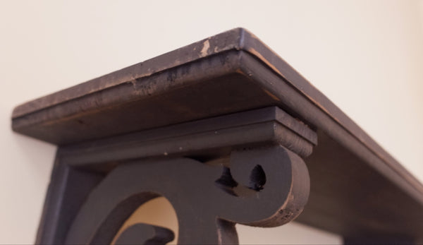 Large Rustic Wood 2 Shelf GREY Hall Unit Storage Wall Coat Rack with 7 Hooks