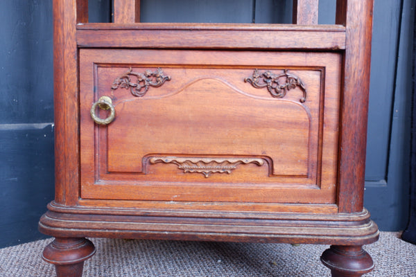 Vintage Mahogany Marble Top Pot Cupboard Bedside Cabinet Lamp Table