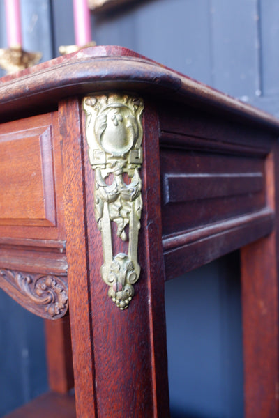 Vintage Mahogany Marble Top Pot Cupboard Bedside Cabinet Lamp Table