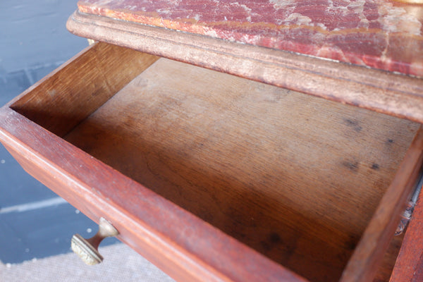 Vintage Mahogany Marble Top Pot Cupboard Bedside Cabinet Lamp Table