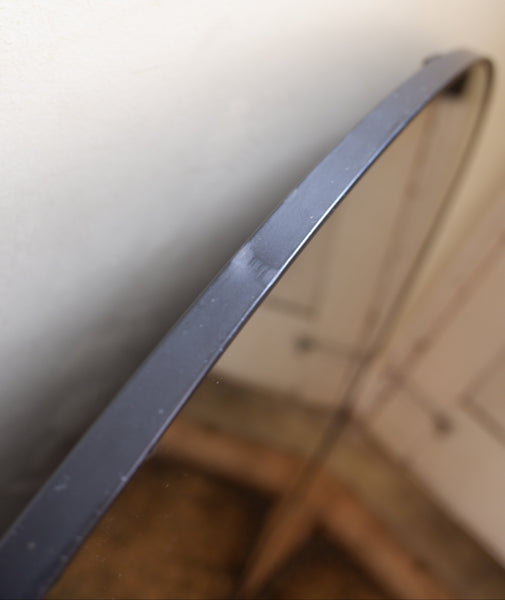 Large 115cm Black ROUND Rustic Retro Vintage Style Metal Mirror by Libra