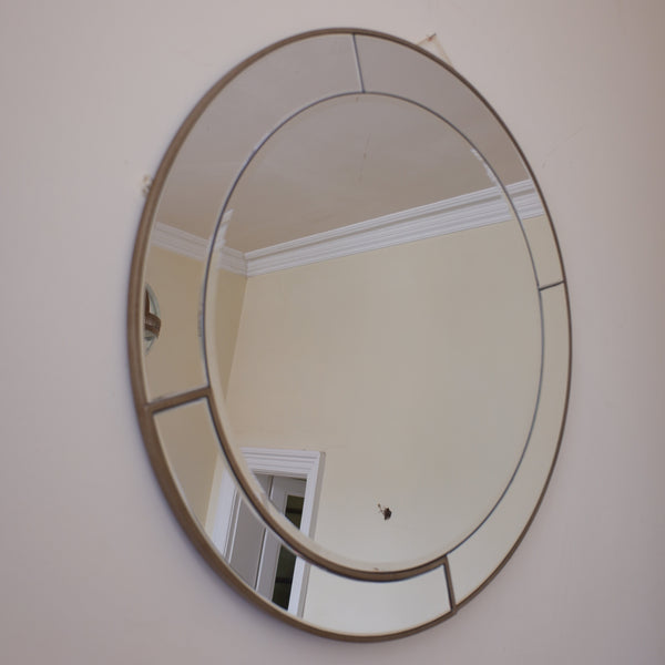 New 90cm Round MIRROR Pewter Venetian Metal Double Frame by Libra
