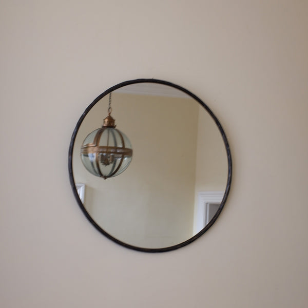 New Bronze ROUND Rustic Hammered Metal Mirror by Libra