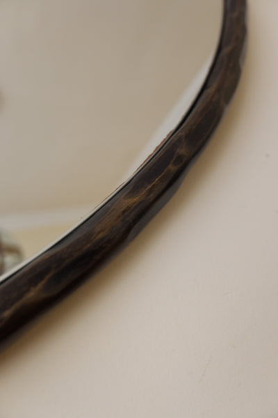 New Bronze ROUND Rustic Hammered Metal Mirror by Libra