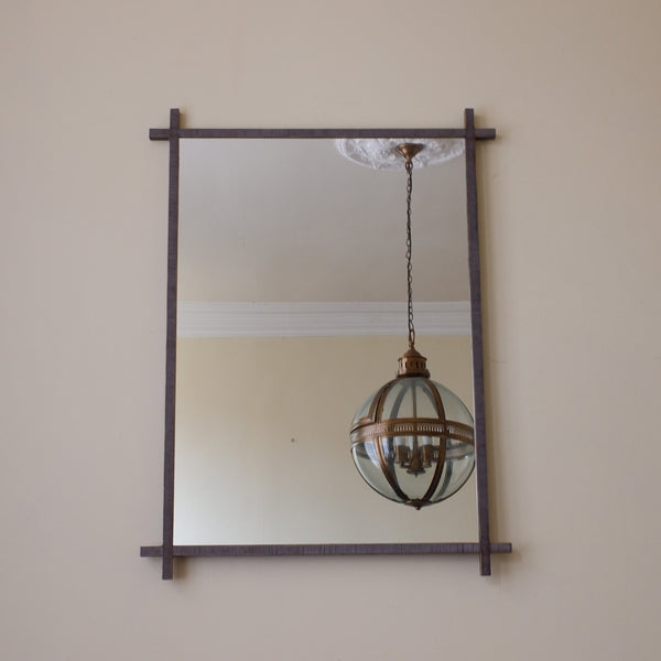 New 102x75cm Bronze RIBBED Rustic Metal Mirror by Libra