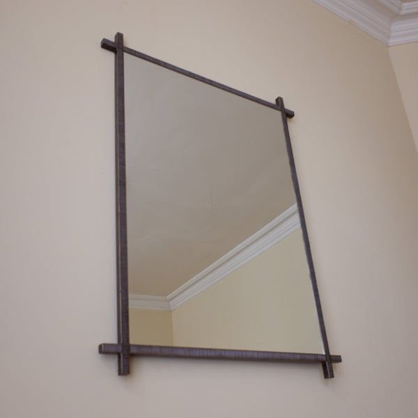 New 102x75cm Bronze RIBBED Rustic Metal Mirror by Libra