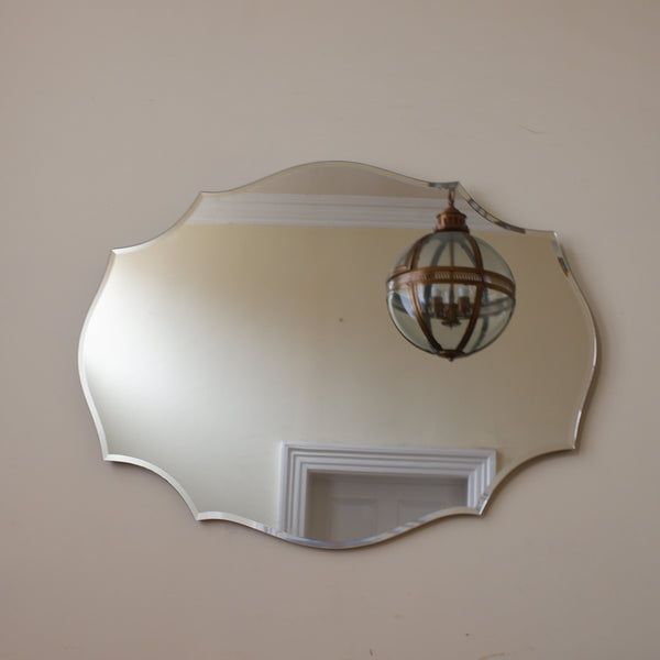 New 90x70cm Overmantel Bevelled Frameless Shaped Mirror