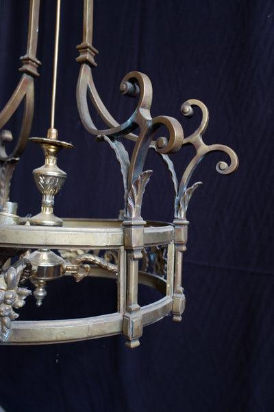 Antique Victorian BRASS Gas Light Lantern Chandelier Pendant Ceiling Light