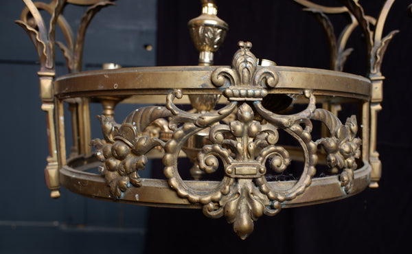 Antique Victorian BRASS Gas Light Lantern Chandelier Pendant Ceiling Light