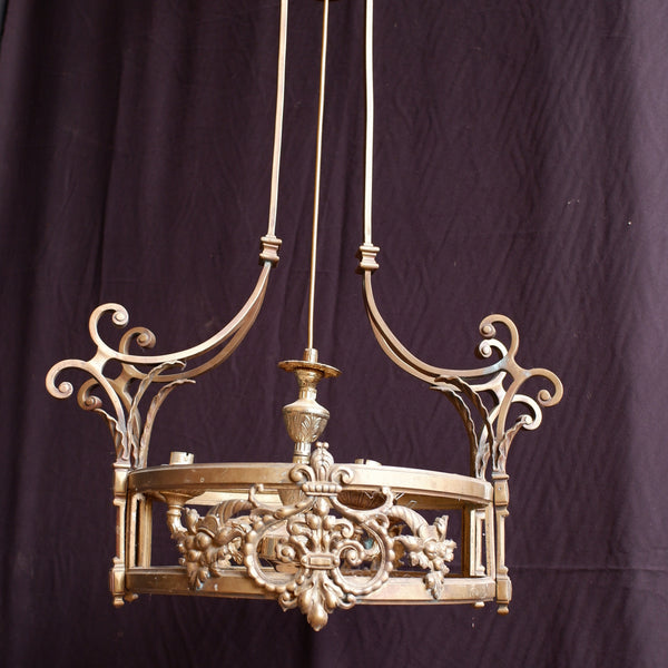 Antique Victorian BRASS Gas Light Lantern Chandelier Pendant Ceiling Light