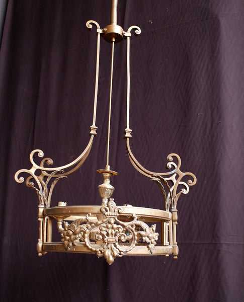 Antique Victorian BRASS Gas Light Lantern Chandelier Pendant Ceiling Light