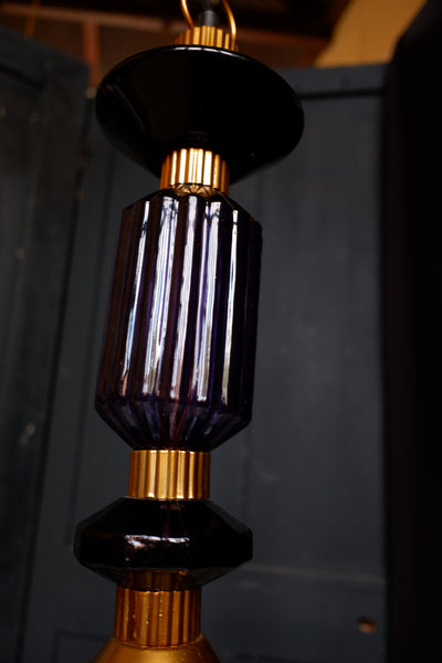 Alena Ink Blue & Frosted Glass Shade Chandelier By LIBRA Pendant Ceiling Light