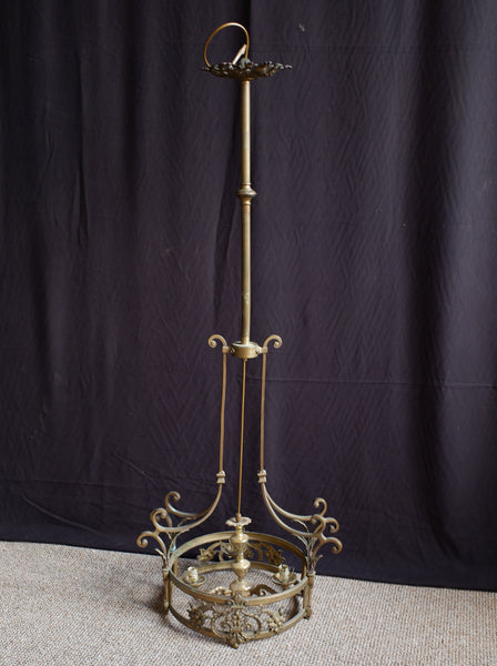 Antique Victorian BRASS Gas Light Lantern Chandelier Pendant Ceiling Light