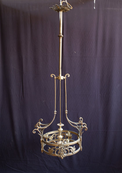 Antique Victorian BRASS Gas Light Lantern Chandelier Pendant Ceiling Light