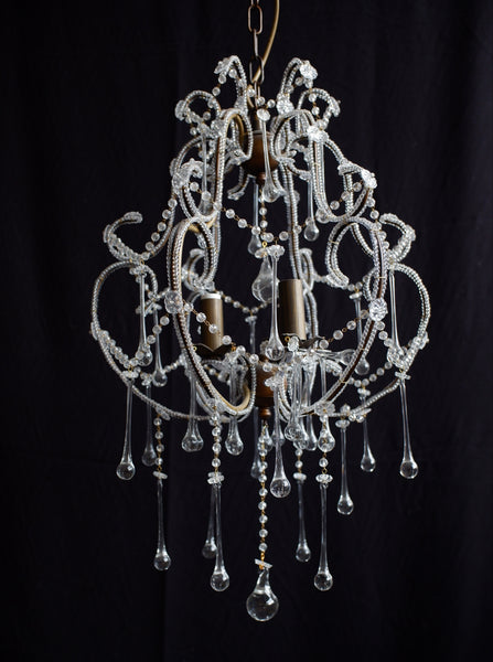 French Style TEARDROP Glass Crystal Chandelier Bronze Pendant Ceiling Light