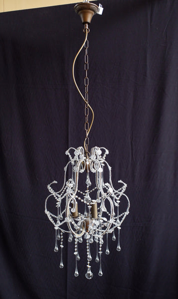 French Style TEARDROP Glass Crystal Chandelier Bronze Pendant Ceiling Light