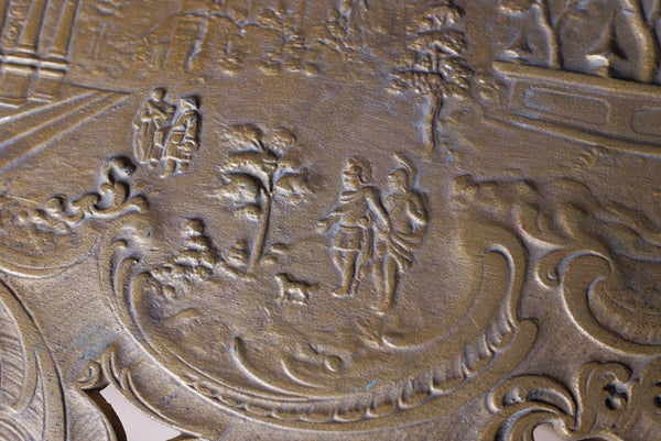 Tall Antique Cast Metal Gold Gilded Standard LAMP Table with Gold Shade