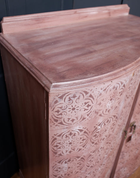 French Vintage ART DECO Oak Painted Drinks Cabinet Storage Cupboard Sideboard Unit