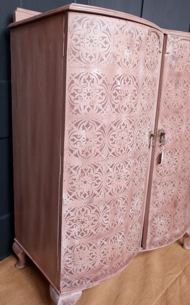 French Vintage ART DECO Oak Painted Drinks Cabinet Storage Cupboard Sideboard Unit