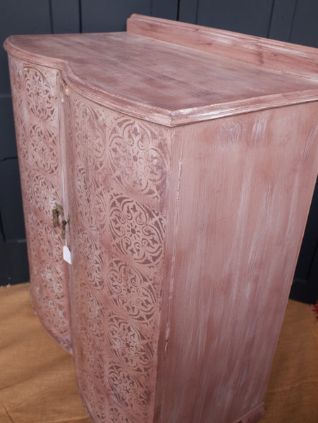 French Vintage ART DECO Oak Painted Drinks Cabinet Storage Cupboard Sideboard Unit