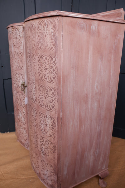 French Vintage ART DECO Oak Painted Drinks Cabinet Storage Cupboard Sideboard Unit