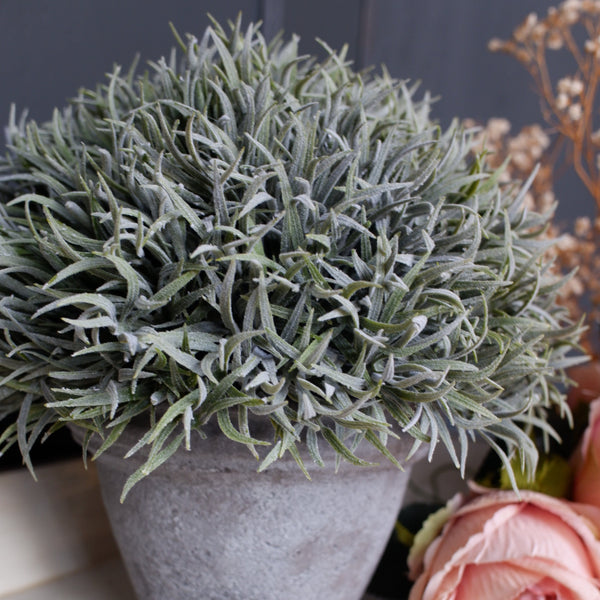 New Faux Lavender Leaves Plant with Grey Pot Decorative Rustic Shabby Chic