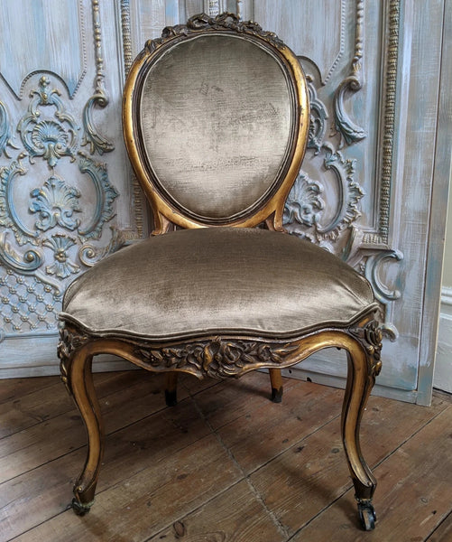 Gold Leaf Gilt French Style shabby Chic Chair