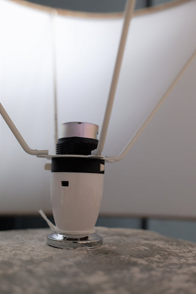 New Shabby Chic Rustic Aged Stone Tall Table Lamp with Natural LINEN Shade