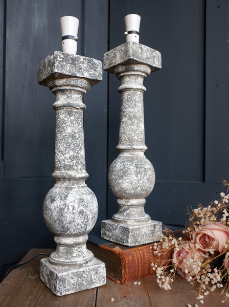New Shabby Chic Rustic Natural Stone Column Table Lamp Base