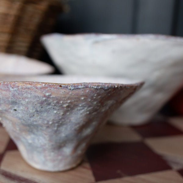 New AGED Rustic White Ceramic Handmade Bowl/Dish- 2 Sizes Available