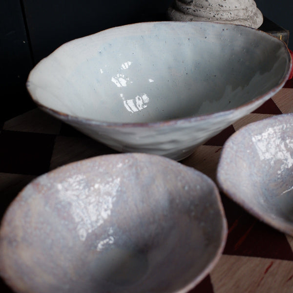 New AGED Rustic White Ceramic Handmade Bowl/Dish- 2 Sizes Available