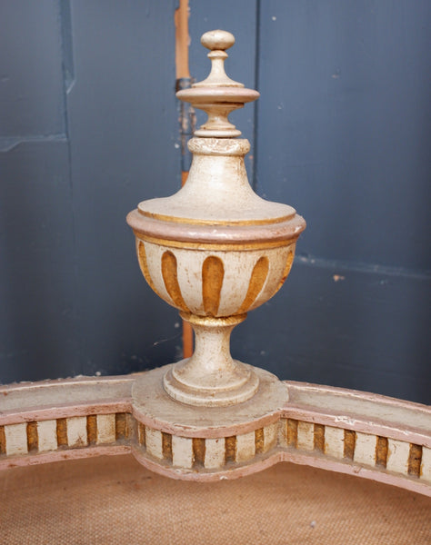 Antique French Louis White Marble Cream & Gold Gilt Shabby Chic Console Table