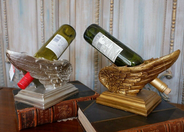 NEW French Shabby Chic GOLD Silver Pair of ANGEL Cherub Wings Wine Bottle Holder