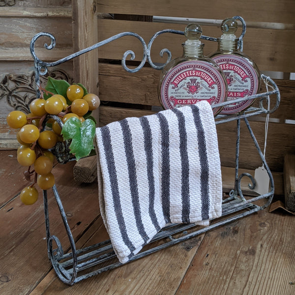 New GREY Shabby Chic French Metal 2 Shelf Spice Kitchen Bath Storage Wall Rack