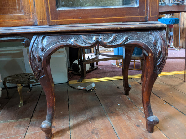 Antique INLAID Mahogany Chiffonier Dresser Sideboard Credenza Display Glass China Cabinet Cupboard