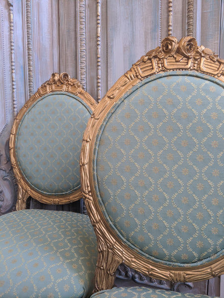 Antique FRENCH Louis GOLD Gilt Shabby Chic Carved Hall Boudoir Parlour Chair