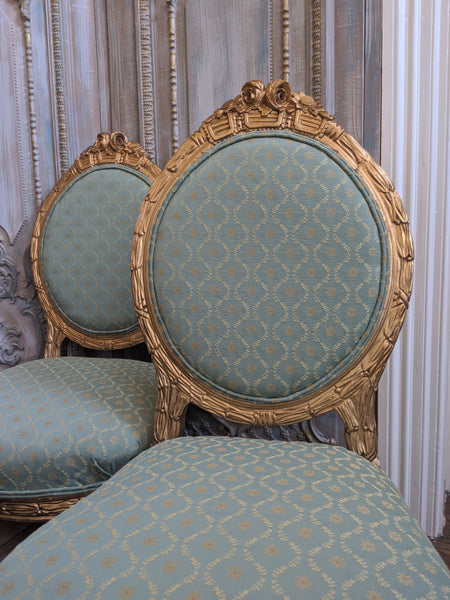 Antique FRENCH Louis GOLD Gilt Shabby Chic Carved Hall Boudoir Parlour Chair