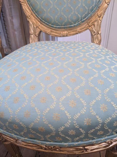 Antique FRENCH Louis GOLD Gilt Shabby Chic Carved Hall Boudoir Parlour Chair