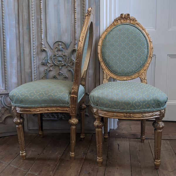 Antique FRENCH Louis GOLD Gilt Shabby Chic Carved Hall Boudoir Parlour Chair