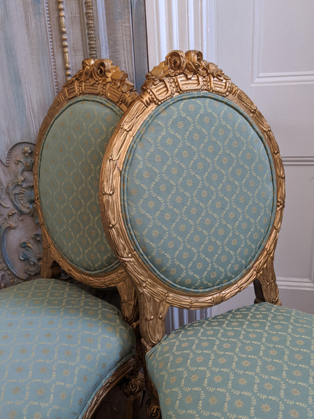 Antique FRENCH Louis GOLD Gilt Shabby Chic Carved Hall Boudoir Parlour Chair