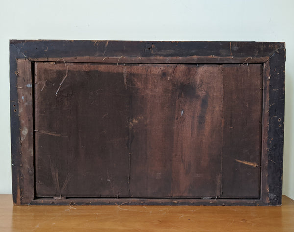 Antique REGENCY Rosewood Gold Ornate OVERMANTEL Wide Wall Wood Frame Mirror