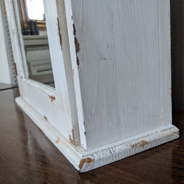 New VINTAGE French CREAM Mirror APOTHECARY Medicine Shabby Chic Bath Cabinet Cupboard