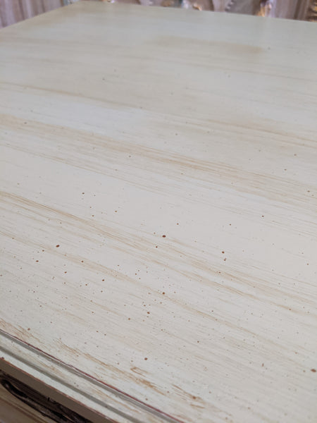 ANTIQUE Art Nouveau Distressed GREEN Painted Shabby Chic Chest of 2 Over 2 Drawer Unit