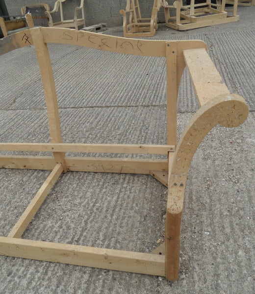 2 Seater High Back Cottage Winged Hardwood Sofa SETTEE Chesterfield Lounge Frame