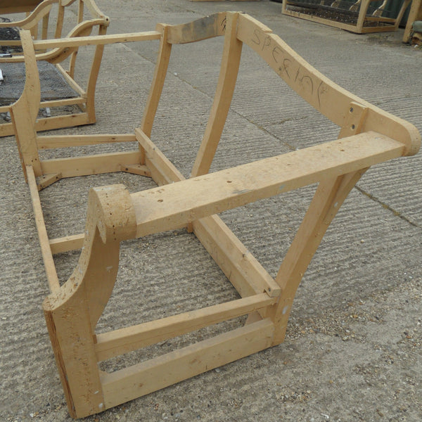 2 Seater High Back Cottage Winged Hardwood Sofa SETTEE Chesterfield Lounge Frame