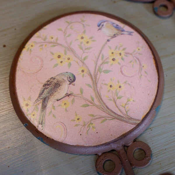 New Metal Japanese Shabby Chic French Floral Rustic BIRD Coat Towel Wall Hook